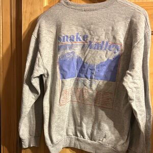 Nasty Gal Gray and Blue Graphic Sweatshirt